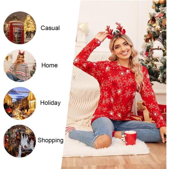 Women’s Long Sleeve Tunic – Casual Crewneck Twist Front Tee - Picture 4 of 6